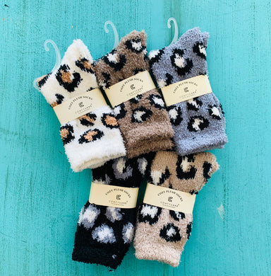 Cozy Leopard Socks - Southern Grace Shoppe