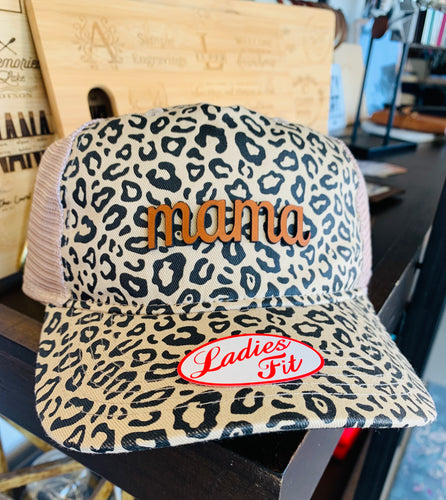 Mama Leather Patch Leopard Hat - Southern Grace Shoppe