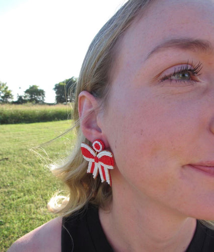 Red Bow Earrings - Southern Grace Shoppe