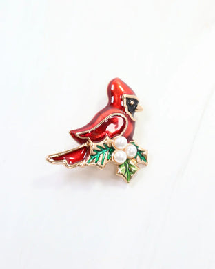 Christmas Cardinal Brooch - Southern Grace Shoppe