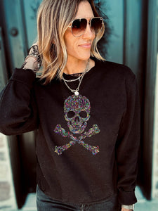 Multi Color Skull Crewneck - Southern Grace Shoppe