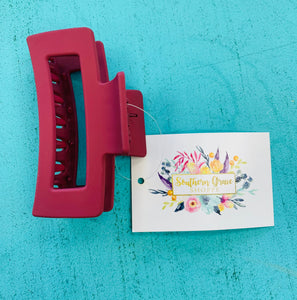 Maroon Matte Claw Clip - Southern Grace Shoppe