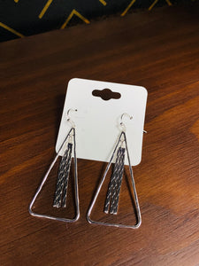 Silver Triangle Earrings - Southern Grace Shoppe