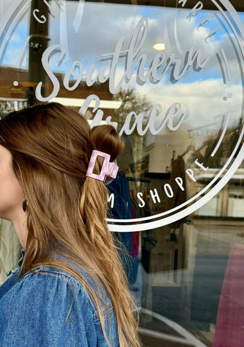 Claw Clip - Small - Purple/Cream