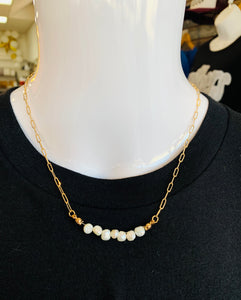Seven Stone Pearl Necklace