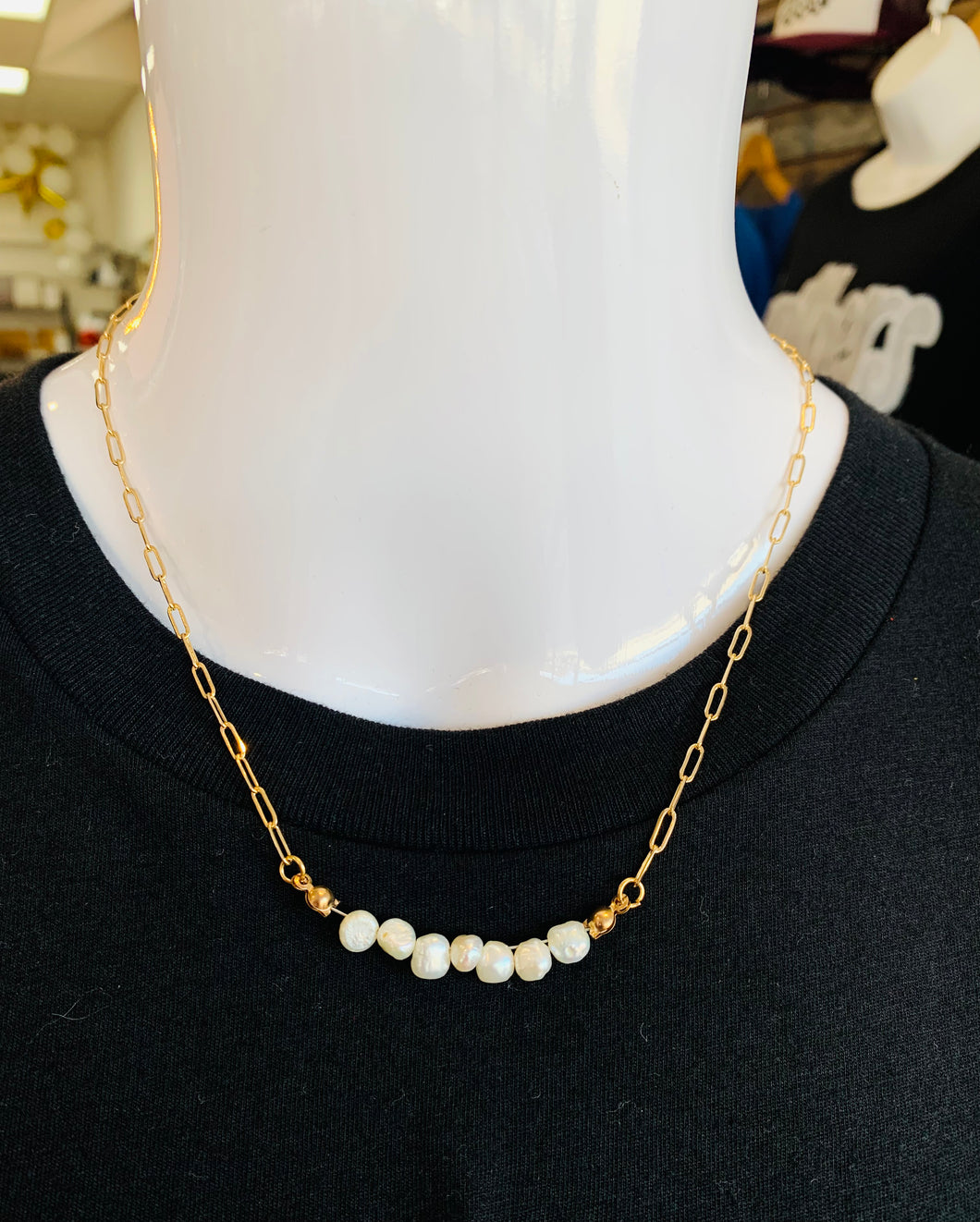 Seven Stone Pearl Necklace - Southern Grace Shoppe
