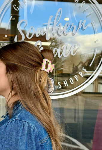 Claw Clip - Small - Green/Pink