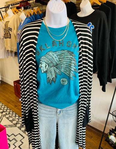 Teal Okie Indian Tee - Southern Grace Shoppe