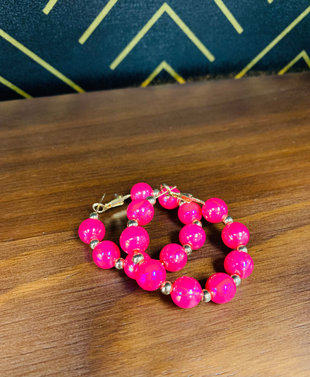 Metallic Pink Hoop Earrings - Southern Grace Shoppe
