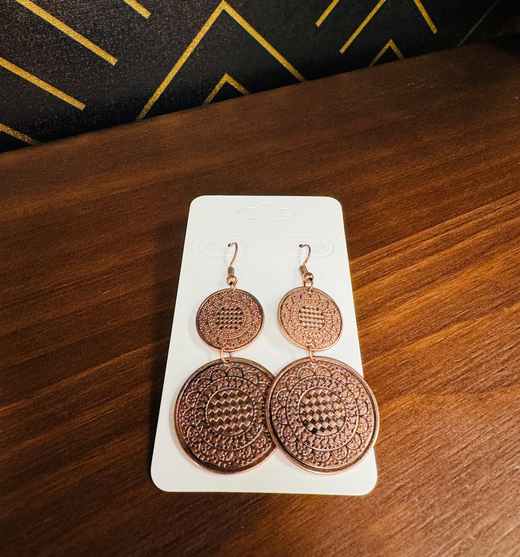 Stamped Copper Earrings - Southern Grace Shoppe