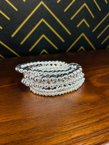 Silver Ball Bracelet Set - Southern Grace Shoppe