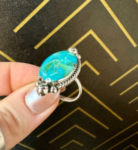 Turquoise Rope Cuff Ring - Southern Grace Shoppe