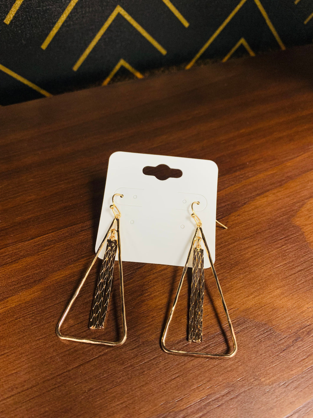 Gold Triangle Earrings - Southern Grace Shoppe