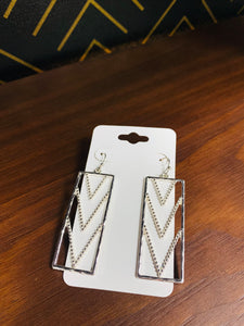 Silver Chevron Earrings - Southern Grace Shoppe