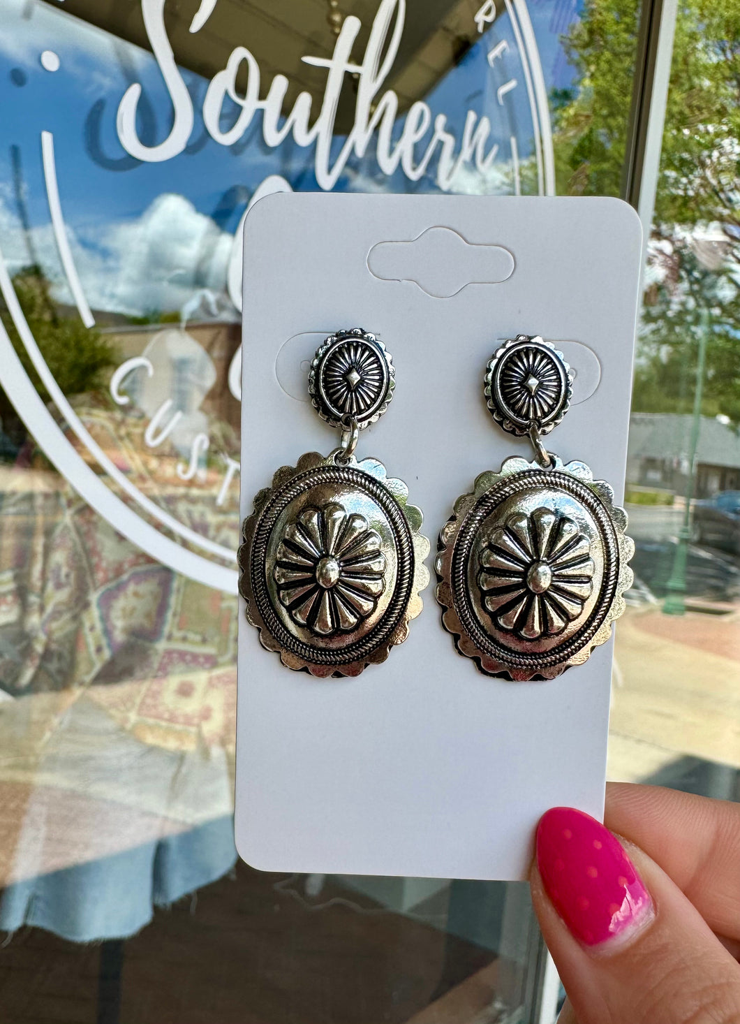 Double Concho Post Earrings - Southern Grace Shoppe
