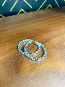 Silver Chain Hoop Earrings - Southern Grace Shoppe