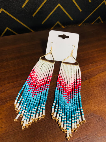 Coral Reef Beaded Earrings - Southern Grace Shoppe