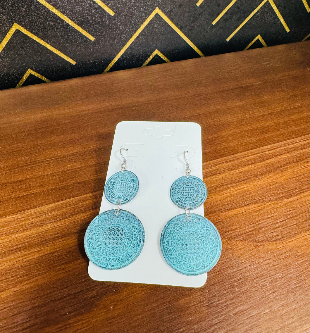 Stamped Turquoise Earrings - Southern Grace Shoppe