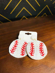 Baseball Beaded Earrings - Southern Grace Shoppe