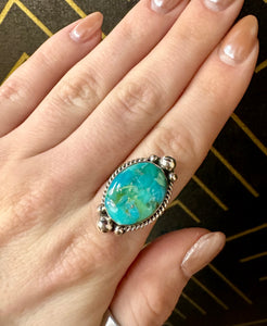 Turquoise Rope Cuff Ring - Southern Grace Shoppe