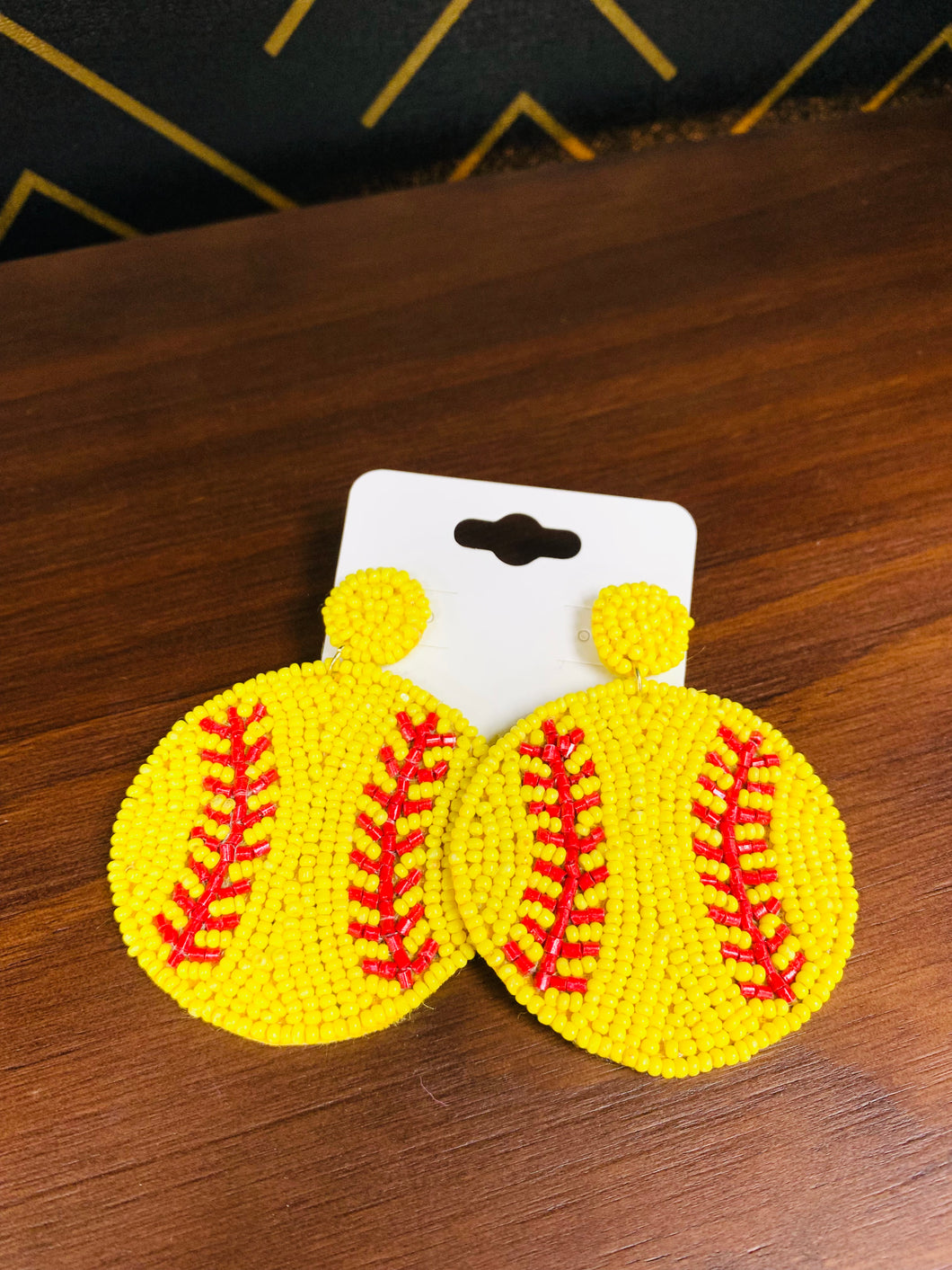 Softball Beaded Earrings - Southern Grace Shoppe