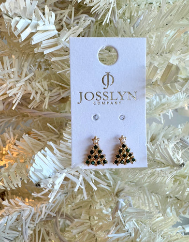 Christmas Tree Gem Earrings