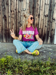 Watercolor Mama Floral Tee - Southern Grace Shoppe
