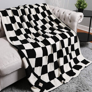 Luxe Blanket - Black Checkered - Southern Grace Shoppe