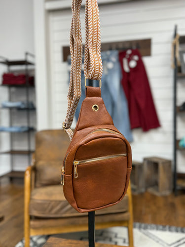 Tan Smooth Leather Crossbody - Southern Grace Shoppe