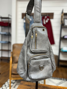 Gray Single Strap Backpack - Southern Grace Shoppe