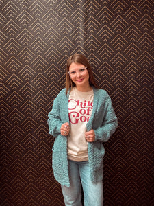 Winter Blue Cardigan - Southern Grace Shoppe