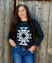 Load image into Gallery viewer, Sync Logic Ringo Aztec White Ink Sweatshirt - Southern Grace Shoppe