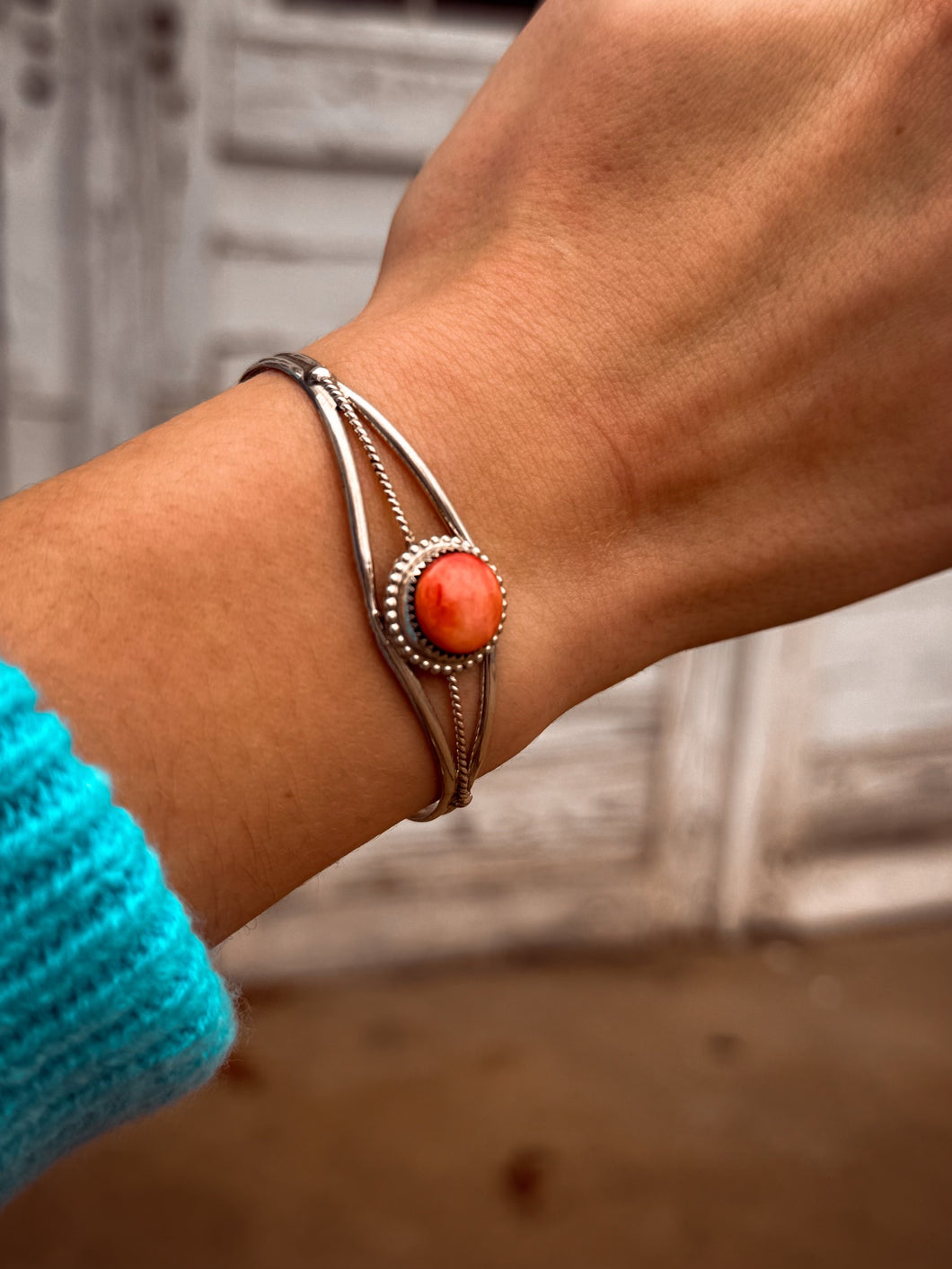 Orange Turquoise Cuff - Southern Grace Shoppe