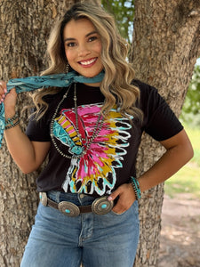 Callie Ann Stelter Pink Headdress Tee - Southern Grace Shoppe