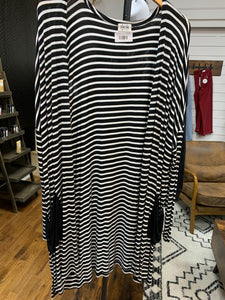 Black & White Striped Cardigan - Southern Grace Shoppe