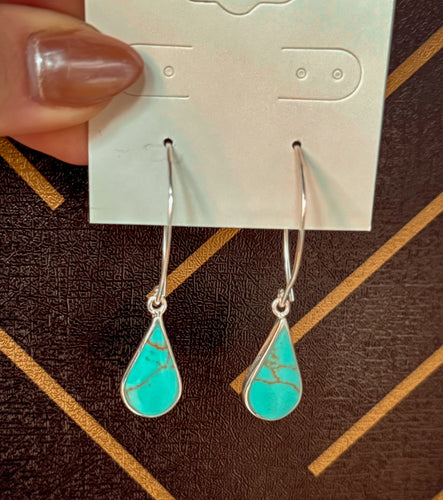 Authentic Pear Shaped Turquoise Earrings - Southern Grace Shoppe