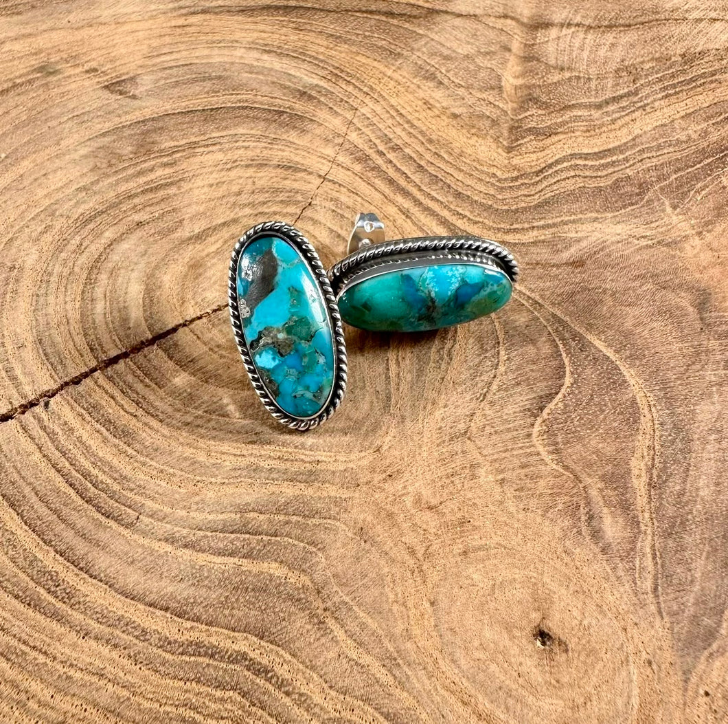 The Sharon Earrings - Authentic Turquoise - Southern Grace Shoppe
