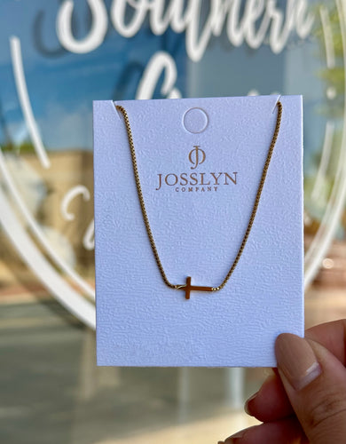 Dainty Cross Necklace - Gold - Southern Grace Shoppe