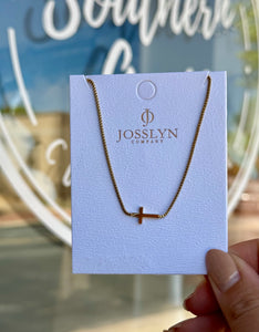 Dainty Cross Necklace - Gold - Southern Grace Shoppe
