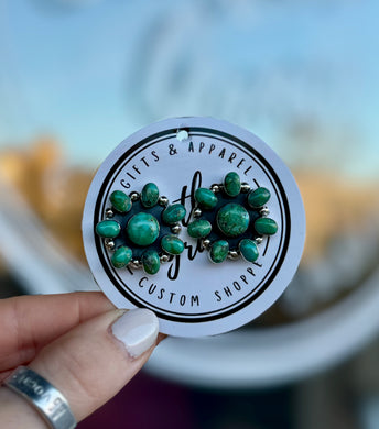 Cluster Turquoise Earrings - Flower - Authentic