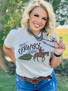 Merry Country Christmas Tee - Southern Grace Shoppe