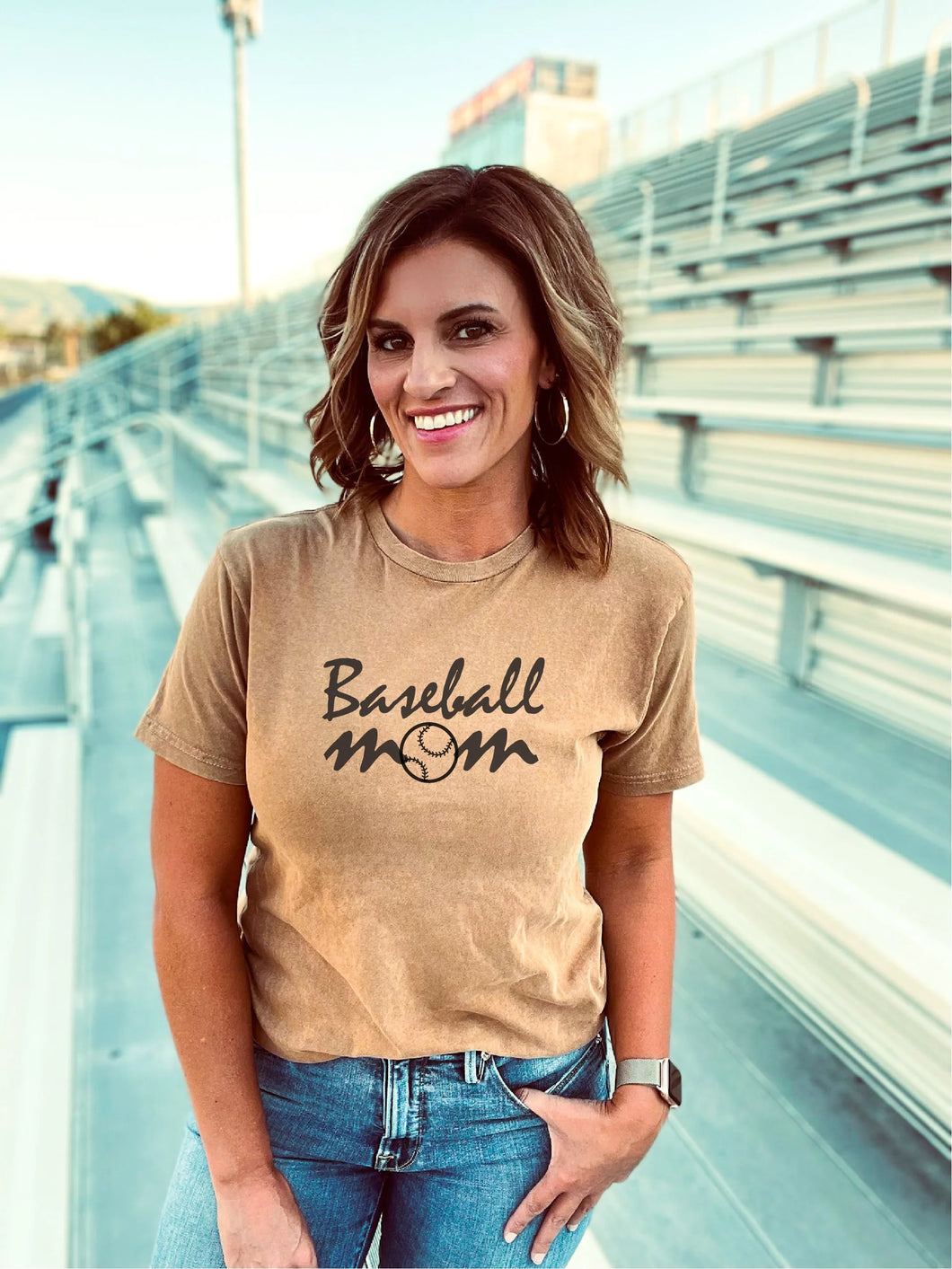 Baseball Mom Vintage Wash Tee - Southern Grace Shoppe