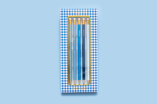 Taylor Elliott Designs | Blue Gingham Pencil Set - Southern Grace Shoppe