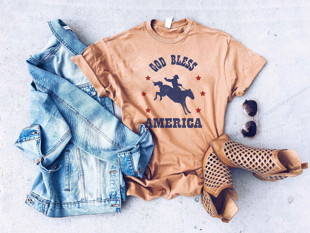 God Bless America - Vintage Wash Tee - Southern Grace Shoppe