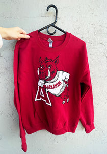 Southern Trend | Arkansas Leaning on the A Sweatshirt - Southern Grace Shoppe