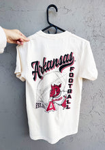 Load image into Gallery viewer, Southern Trend | Arkansas Razorback Vertical Football Tee - Southern Grace Shoppe