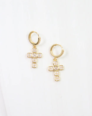Nadia Cross Earrings - Gold - Southern Grace Shoppe