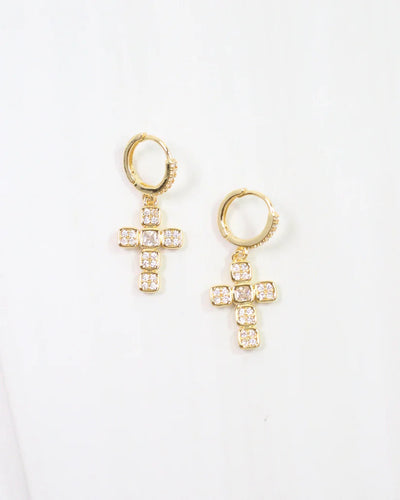 Nadia Cross Earrings - Gold - Southern Grace Shoppe