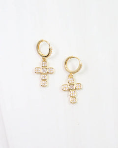Nadia Cross Earrings - Gold - Southern Grace Shoppe