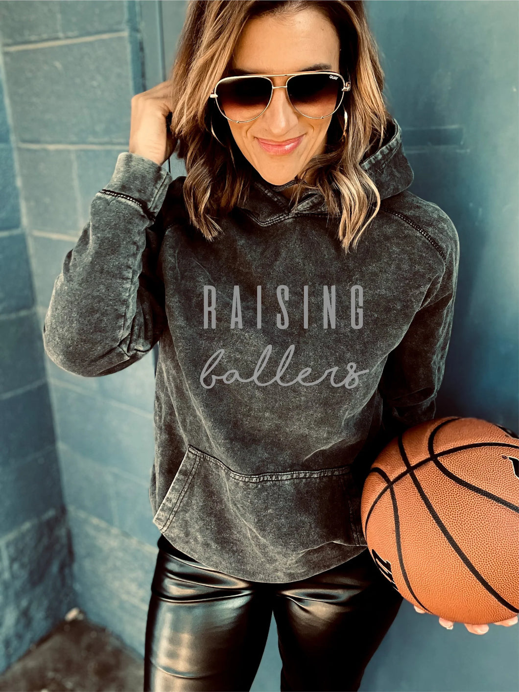 Raising Ballers Vintage Wash Hoodie - Southern Grace Shoppe